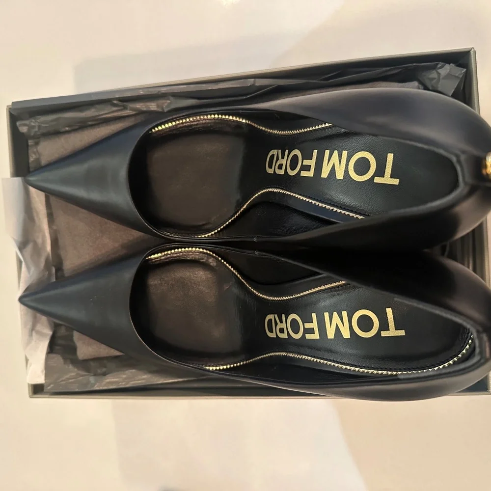 TOM FORD T Screw 105 leather pumps - Picture 5 of 9
